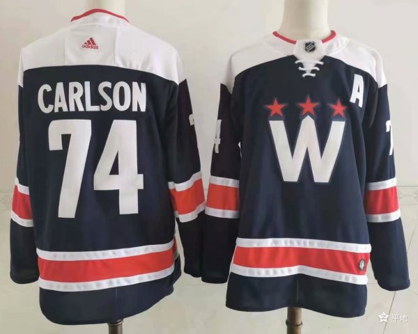 Men's #74 John Carlson Washington Capitals Navy NHL Jersey