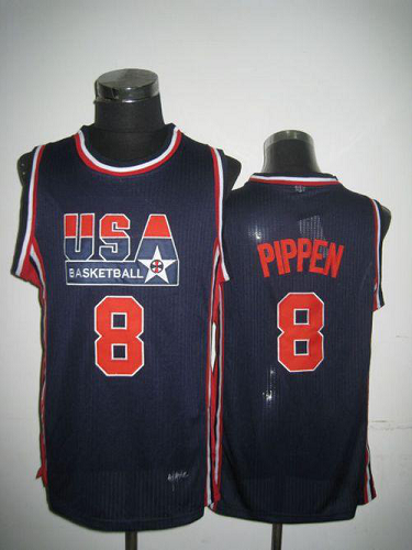 Men's Team USA #8 Scottie Pippen Dark Blue 2012 USA Basketball Retro Stitched NBA Jersey