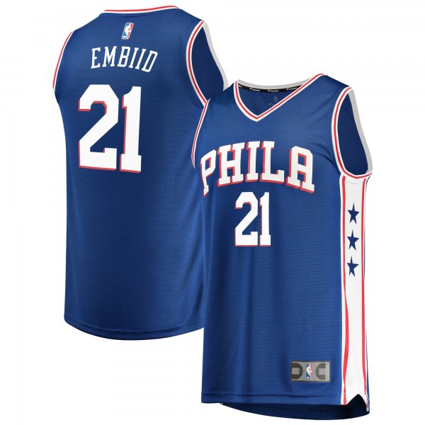 Men's Philadelphia 76ers Joel Embiid Fanatics Royal Fast Break Replica Team Color Player Jersey - Icon Edition