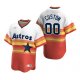 Men's Houston Astros Custom Nike White Orange Cooperstown Collection Home Jersey