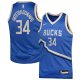 Giannis Antetokounmpo #34 Milwaukee Bucks Nike Youth 2024/25 Swingman City EditionRoyal Player Jersey