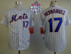 New York Mets #17 Keith Hernandez White(Blue Strip) Home Cool Base W/2015 World Series Patch Stitched MLB Jersey