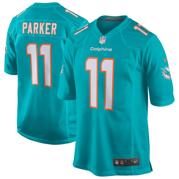 Men's Nike Miami Dolphins #11 DeVante Parker Aqua New 2018 Game Jersey