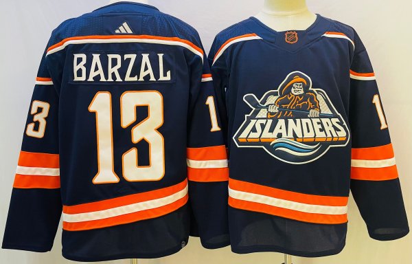 Men's New York Islanders #13 Mathew Barzal 22/23 Reverse Retro Navy Jersey