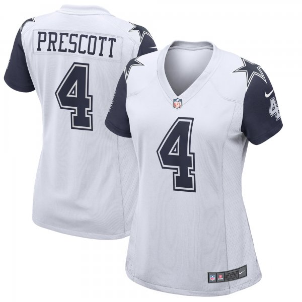 Women's Dallas Cowboys Dak Prescott Nike White Alternate Game Jersey