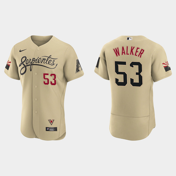 Men's Arizona Diamondbacks #53 Christian Walker Gold 2021 MLB City Connect Flex Base Jersey