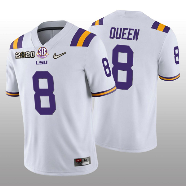 LSU Tigers #48 Patrick Queen White 2020 National Champions Men's Jersey