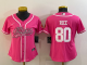 Men's San Francisco 49ers #80 Jerry Rice Pink Stitched Baseball Cool Base Jersey