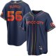 Men's 2022 City Connect Houston Astros #56 Ronel Blanco Cool Base Navy MLB Jersey