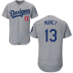 Men's Los Angeles Dodgers #13 Max Muncy Majestic Gray Alternate MLB Flex Base Jersey