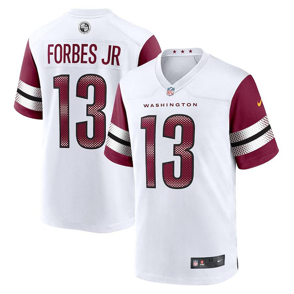 Men's Washington Commanders #13 Emmanuel Forbes Jr. Nike White Away Limited Jersey