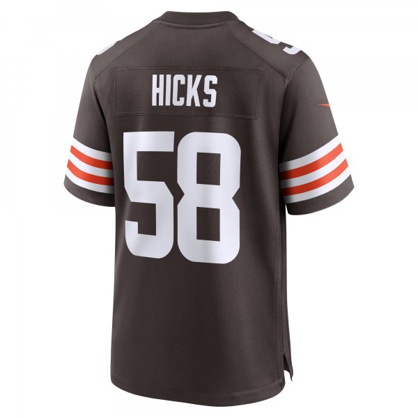 Men's Cleveland Browns Jordan Hicks Nike  Brown  Game Jersey