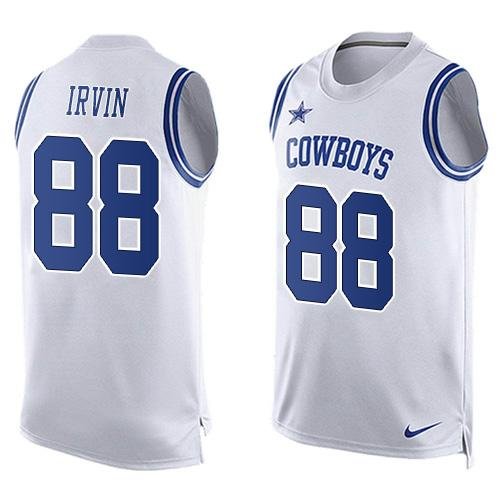 Nike Dallas Cowboys #88 Michael Irvin White Men's Stitched NFL Limited Tank Top Jersey