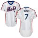 New York Mets #7 Jose Reyes White(Blue Strip) Flexbase Collection Alternate Stitched MLB Jersey