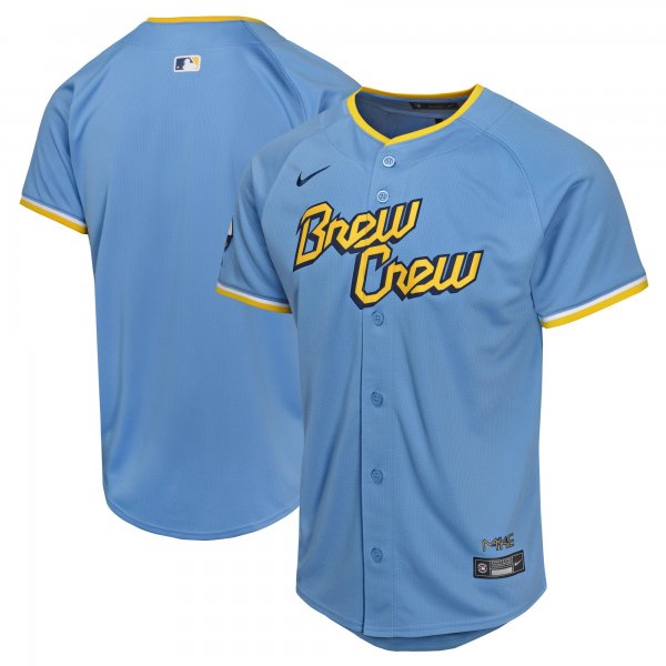 Youth Milwaukee Brewers  Nike Powder Blue City Connect Limited Jersey