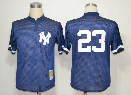 Mitchell And Ness 1995 New York Yankees #23 Don Mattingly Blue Throwback Stitched MLB Jersey