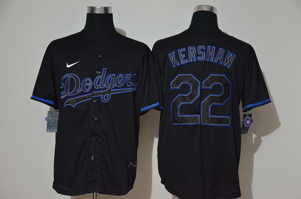 Men's Los Angeles Dodgers #22 Clayton Kershaw Lights Out Black Fashion Stitched MLB Cool Base Nike Jersey