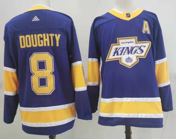 Men's #8 Drew Doughty Los Angeles Kings Purple NHL Jersey