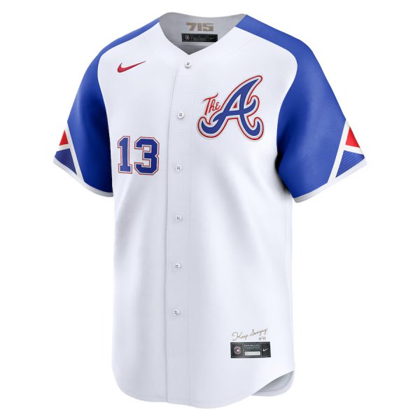 Men's Atlanta Braves Ronald Acu?a Jr. Nike White City Connect Limited Player Jersey