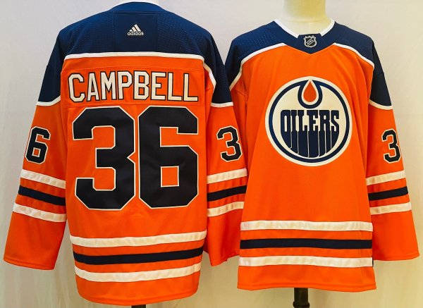 Men's #36 Jack Campbell Edmonton Oilers Orange NHL Jersey