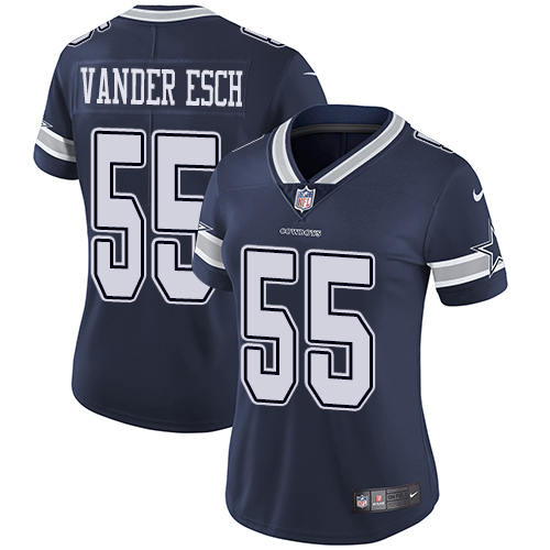 Nike Dallas Cowboys #55 Leighton Vander Esch Navy Blue Team Color Women's Stitched NFL Vapor Untouchable Limited Jersey