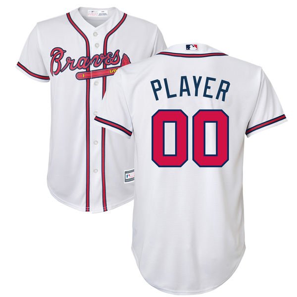 Youth Atlanta Braves White Home Custom MLB Jersey