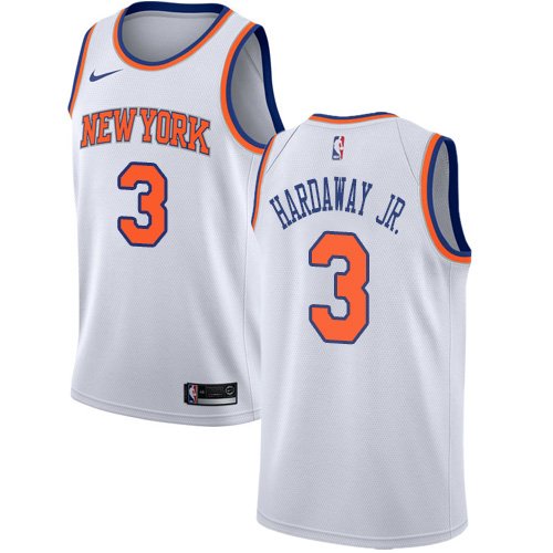 Men's Nike New York Knicks #3 Tim Hardaway Jr. White Swingman Association Edition NBA Jersey