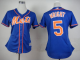 New York Mets #5 David Wright Blue Alternate Women's Stitched MLB Jersey