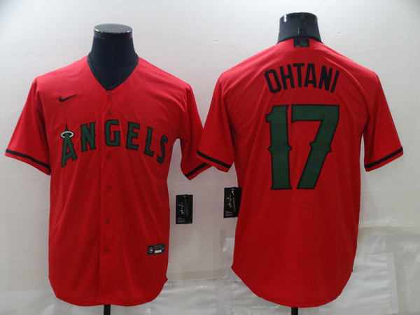 Men's Nike Los Angeles Angels #17 Shohei Ohtani Red Memory Cool Base MLB Stitched Jersey