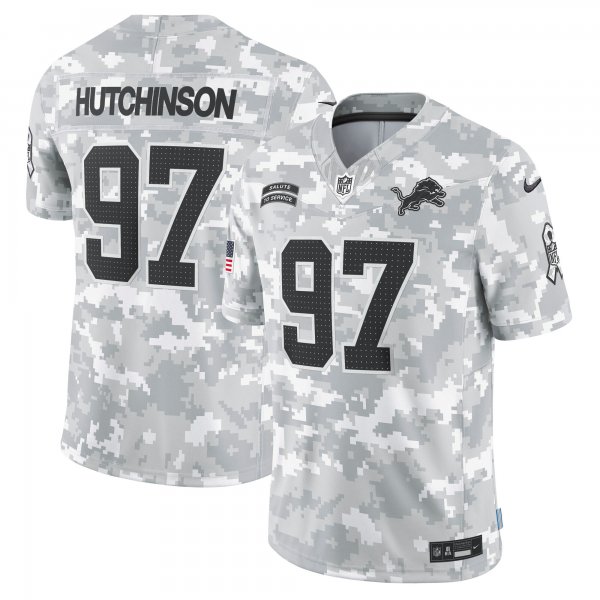 Men's Detroit Lions #97 Aidan Hutchinson Nike Arctic Camo 2024 Salute to Service Limited Jersey