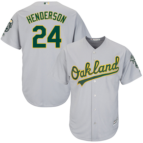 Oakland Oakland Athletics #24 Rickey Henderson Grey Cool Base Stitched Youth MLB Jersey