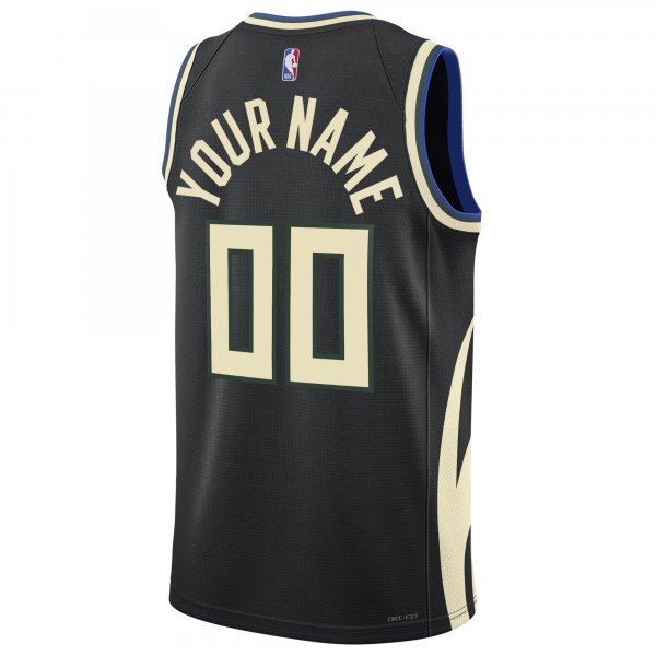 Unisex Milwaukee Bucks Jordan Brand Black 2022/23 Swingman Custom Jersey - Statement Edition