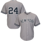 Men's New York Yankees #24 Gary Sanchez Majestic No Name Road Gray Navy Cool Base Player Jersey