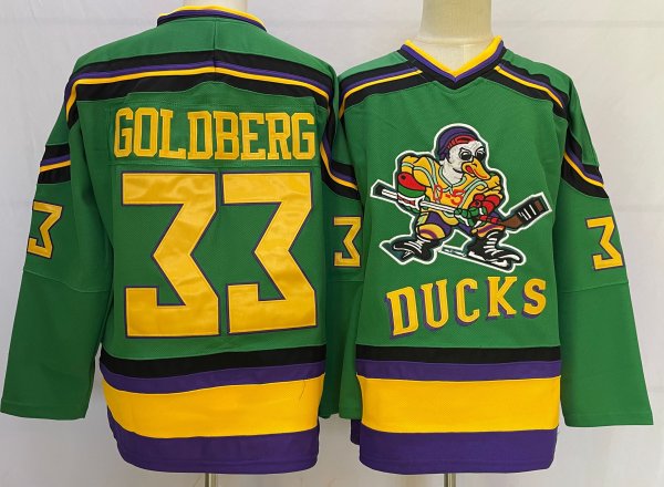 Men's Anaheim Ducks #33 Greg Goldberg Mighty Hockey Jersey