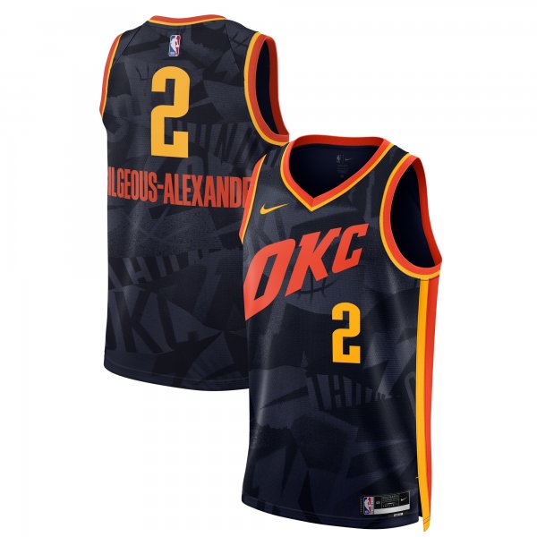 Men's Unisex Oklahoma City Thunder #2 Shai Gilgeous-Alexander Nike Navy 2023/24 Swingman City Edition Jersey