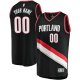 Men's Portland Trail Blazers Fanatics Black Fast Break Custom Replica Jersey - Icon Edition