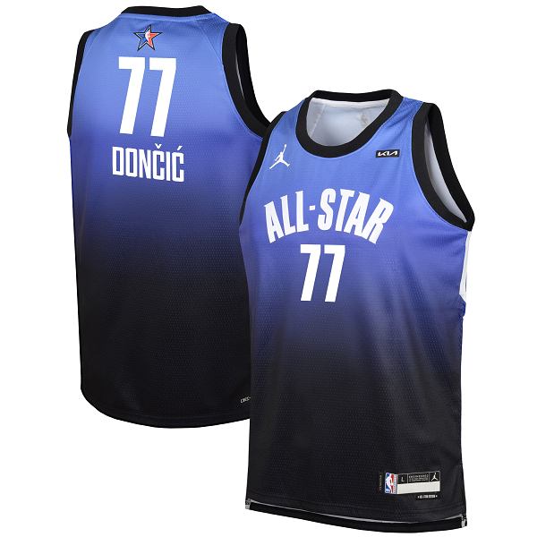 Youth #77 Luka Doncic Jordan Brand Blue 2023 NBA All-Star Game Swingman Jersey