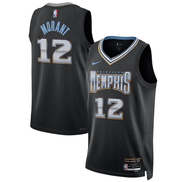 Men's Memphis Grizzlies #12 Ja Morant Black 2022-23 City Edition Nike Jersey