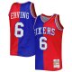 Men's Philadelphia 76ers Julius Erving Mitchell & Ness Royal/Red Hardwood Classics 1982/83 Split Swingman Jersey