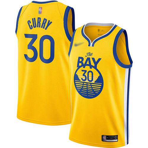 Golden State Warriors #30 Stephen Curry Gold NBA Swingman Statement Edition 2019/2020 Jersey