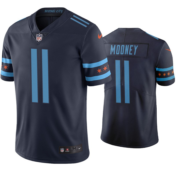 Chicago Bears #11 Darnell Mooney Vapor Limited Jersey City Edition Navy