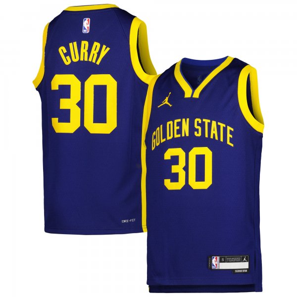 Youth Golden State Warriors Stephen Curry Jordan Brand Blue Swingman Jersey - Statement Edition