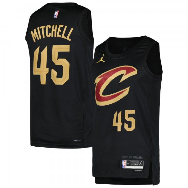 Men's Cleveland Cavaliers Donovan Mitchell Jordan Brand Black Swingman Player Jersey - Statement Edition