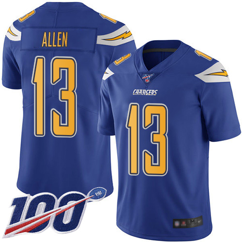 Los Angeles Chargers #13 Keenan Allen Electric Blue Youth Stitched NFL Limited Rush 100th Season Jersey