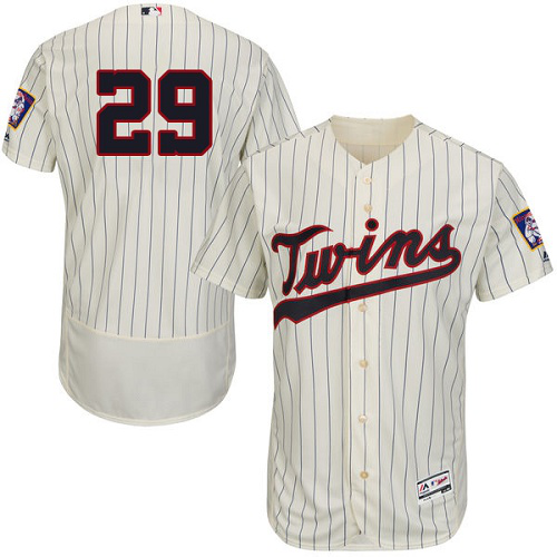 Minnesota Twins #29 Rod Carew Cream Strip Flexbase Collection Stitched MLB Jersey