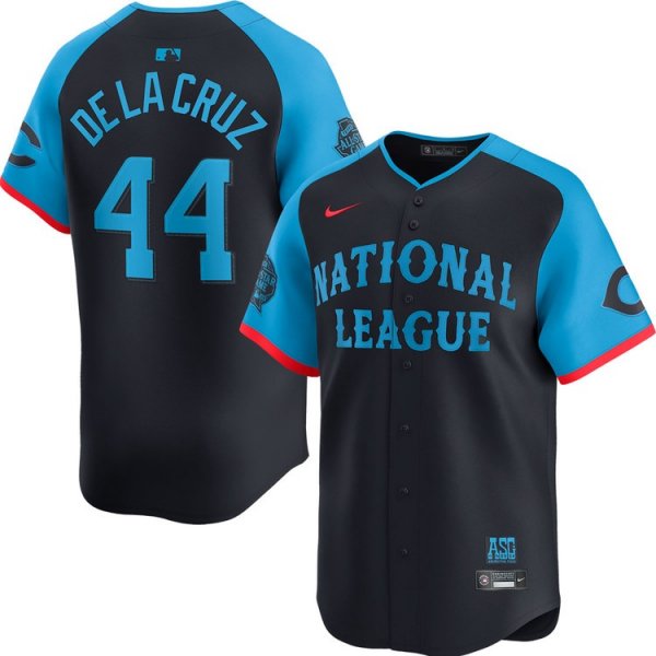 Men's National League #44 Elly De La Cruz Nike Navy 2024 MLB All-Star Game Cool Base Jersey