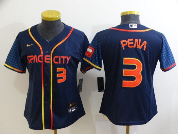 Women's Houston Astros #3 Jeremy Pena Nike Home Cool Base Player Navy Blue Jersey