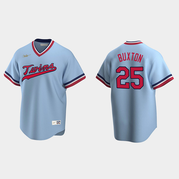 Men's Minnesota Twins #25 Byron Buxton Cooperstown Collection Road MLB Jersey - Light Blue