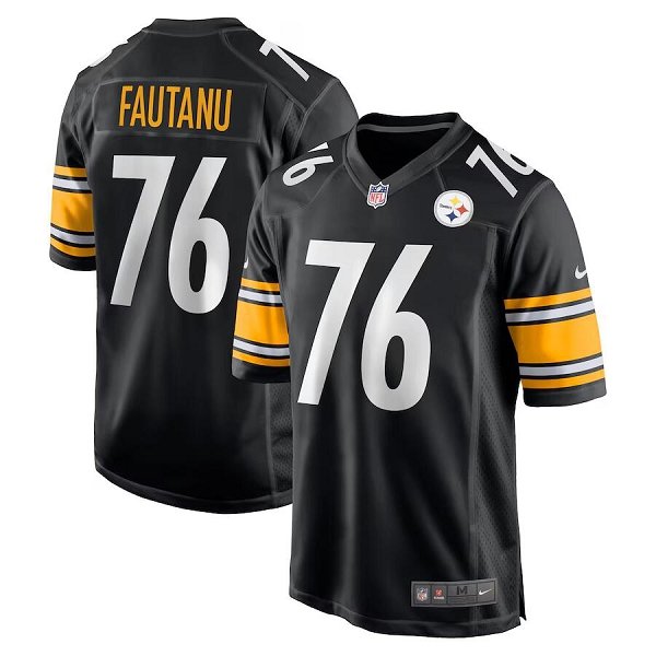 Men's Pittsburgh Steelers #76 Troy Fautanu Nike Black 2024 NFL Draft First Round Pick Player Limited Jersey