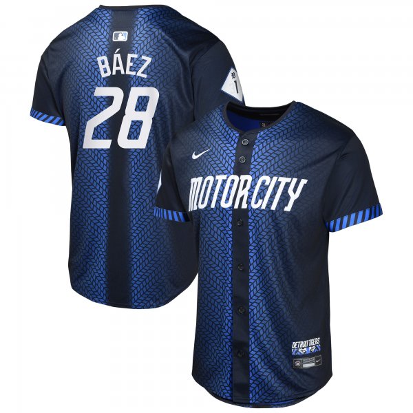 Youth Detroit Tigers Javier Baez Nike Navy 2024 City Connect Limited Jersey